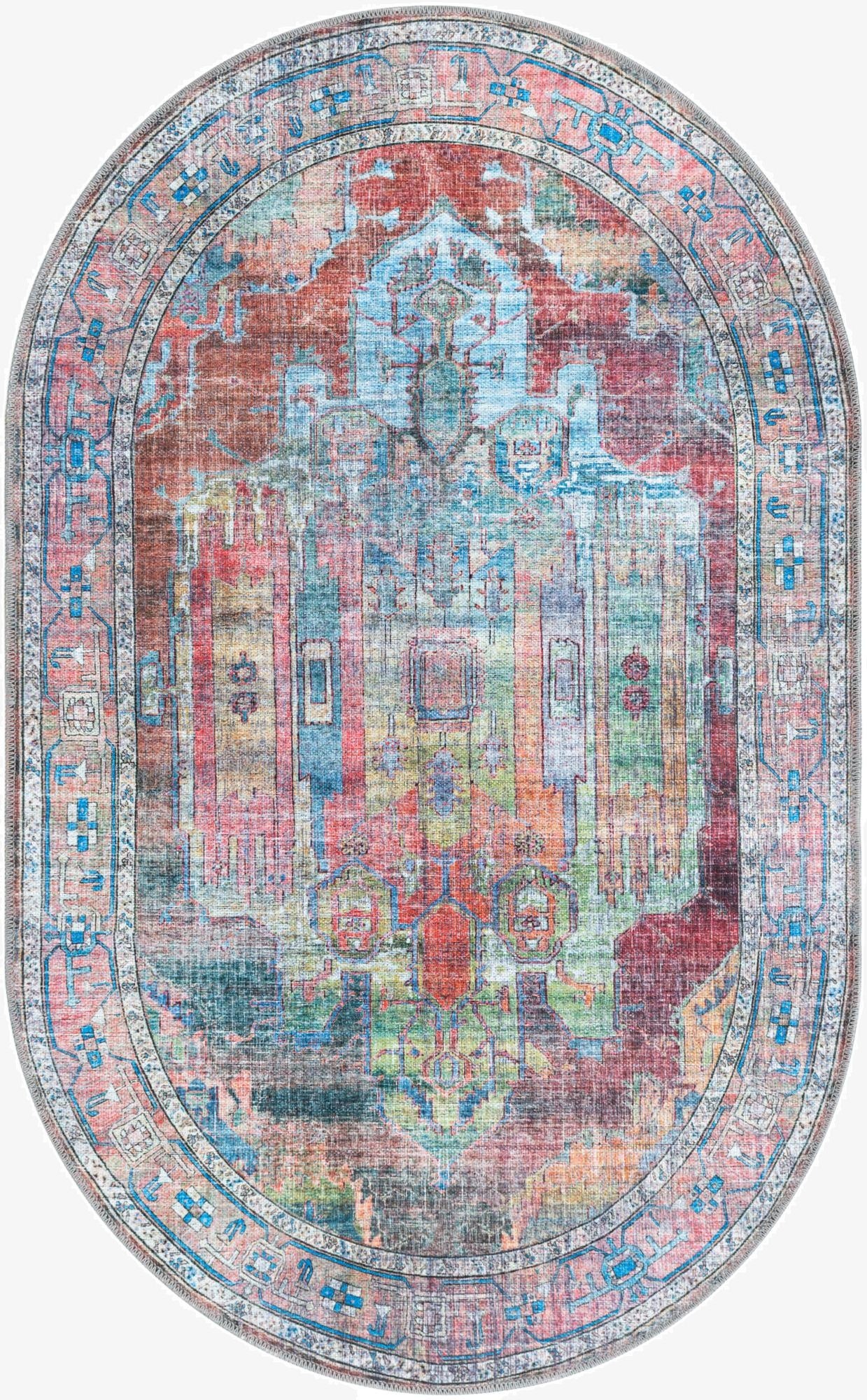 Primary image  3' 3 x 5' 3  Washable Maahru Oval Rug