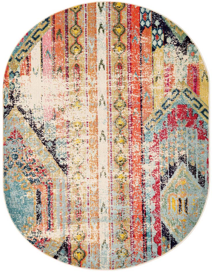 Detail image of 5' x 8' Washable Mesa Oval Rug