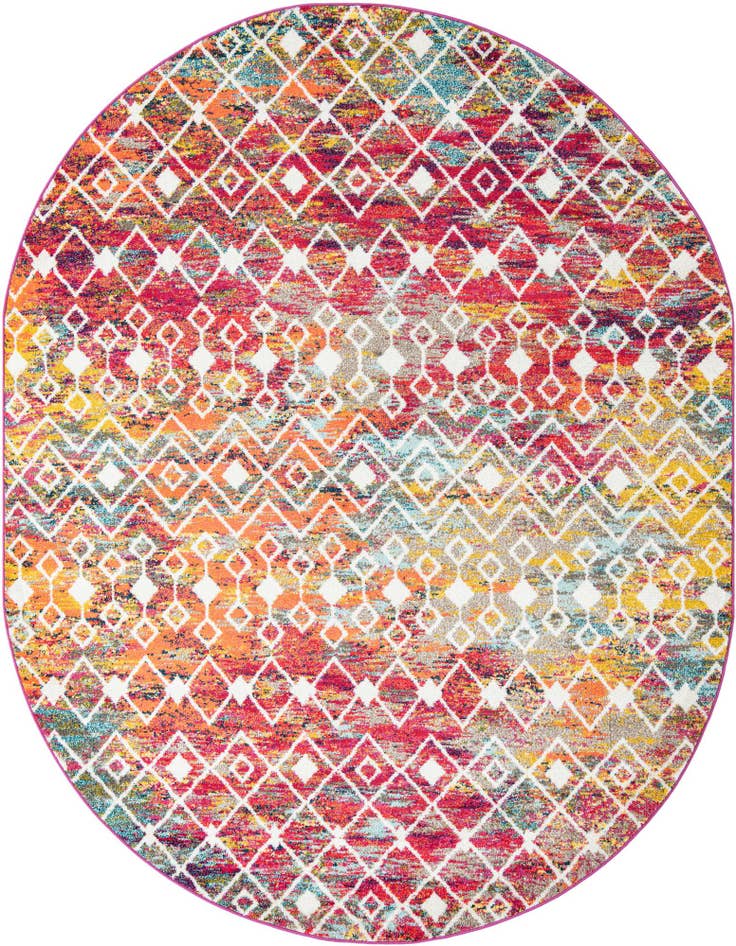 Detail image of 7' 10 x 10' Moroccan Trellis Oval Rug