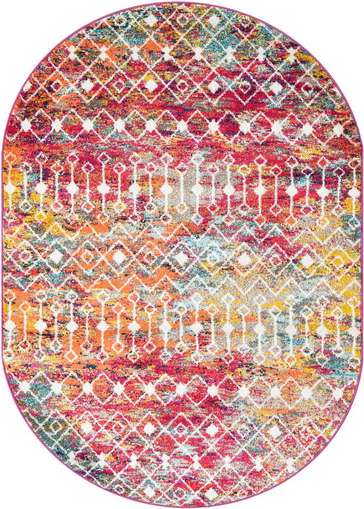 5' 3 x 8' Moroccan Trellis Oval Rug