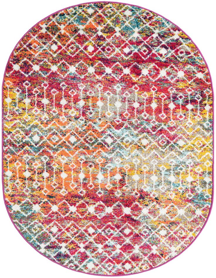 Detail image of 4' x 6' Moroccan Trellis Oval Rug