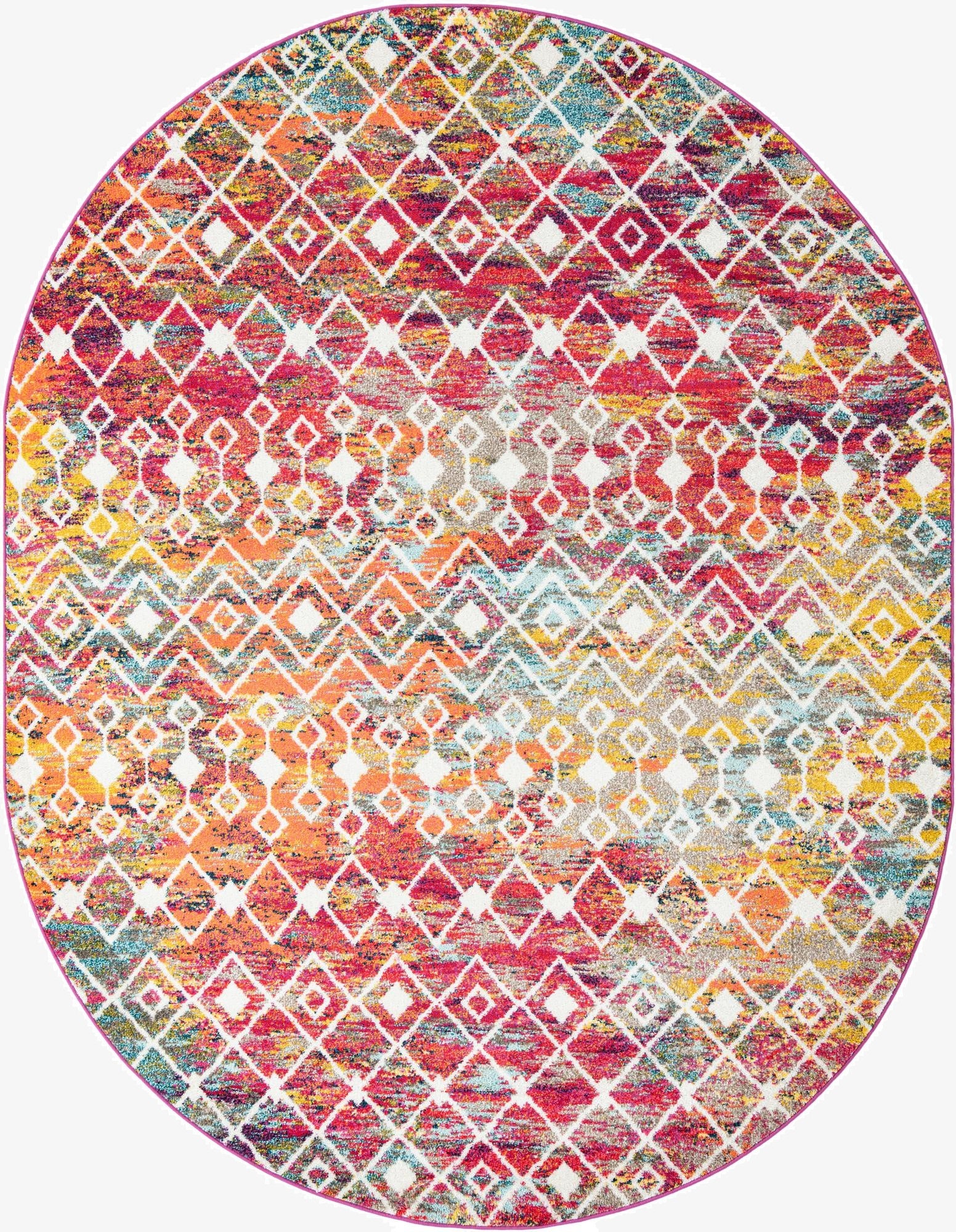Primary image 7' 10 x 10' Moroccan Trellis Oval Rug