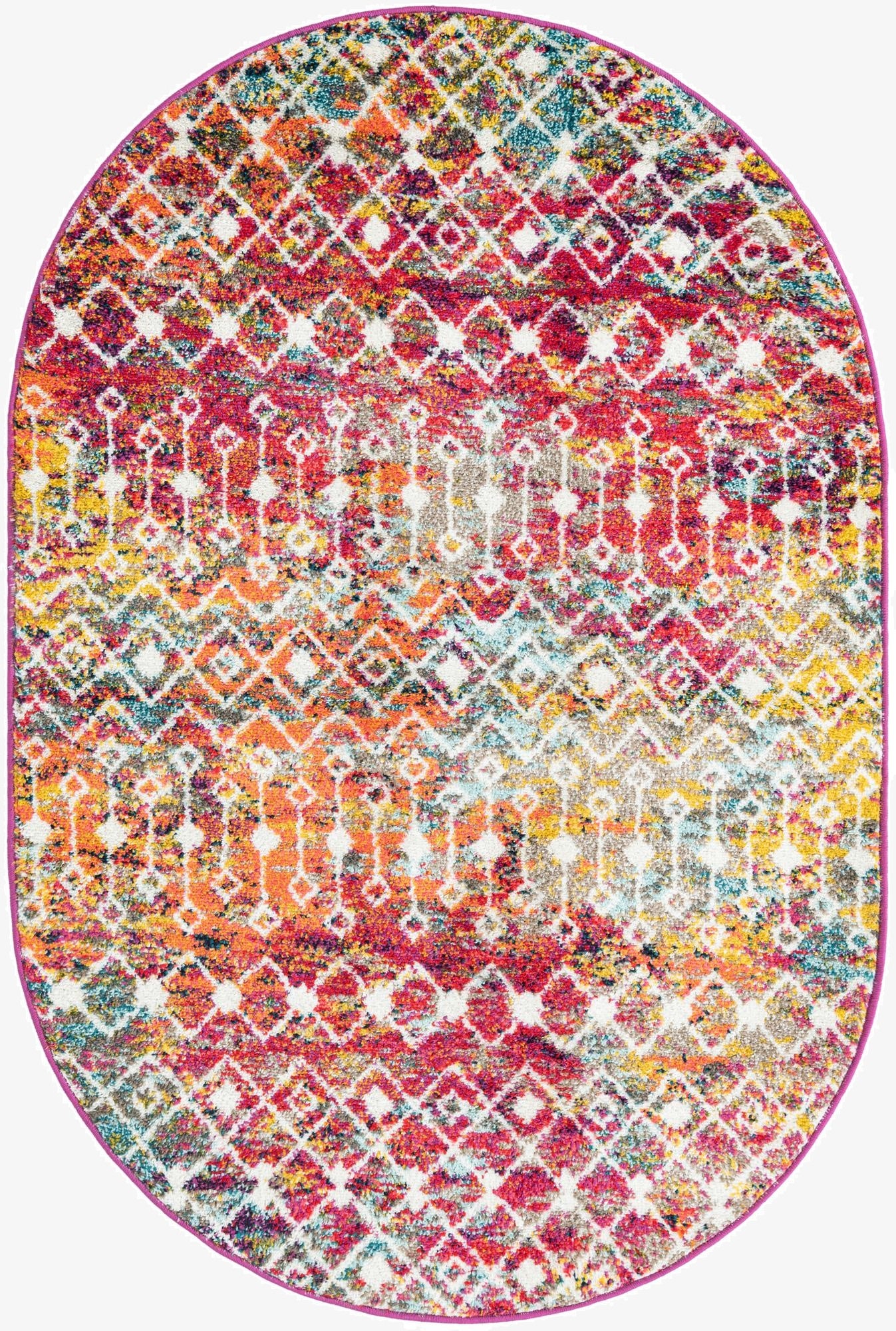 Primary image 4' x 6' Moroccan Trellis Oval Rug