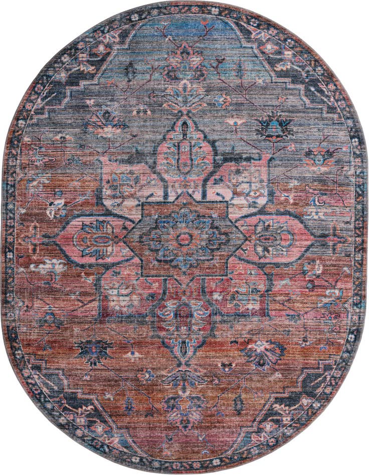 Detail image of 7' 10 x 10' Washable Nostalgia Oval Rug
