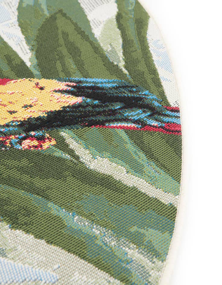 Detail image of 4' x 6' Easy-Clean Botanical Indoor / Outdoor Oval Rug
