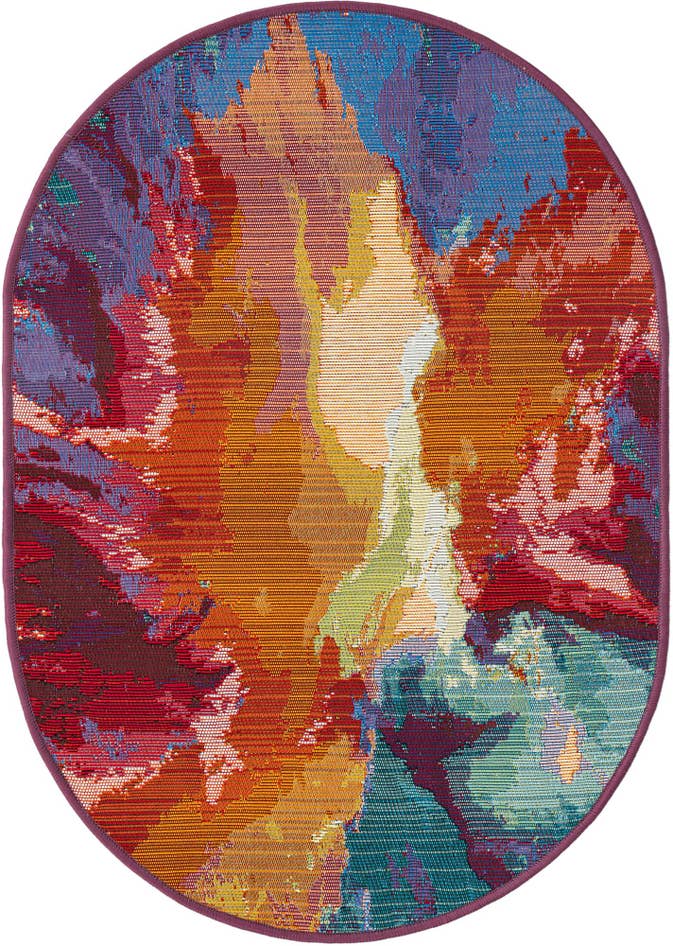 Detail image of 2' 2 x 3' Easy-Clean Modern Indoor / Outdoor Oval Rug