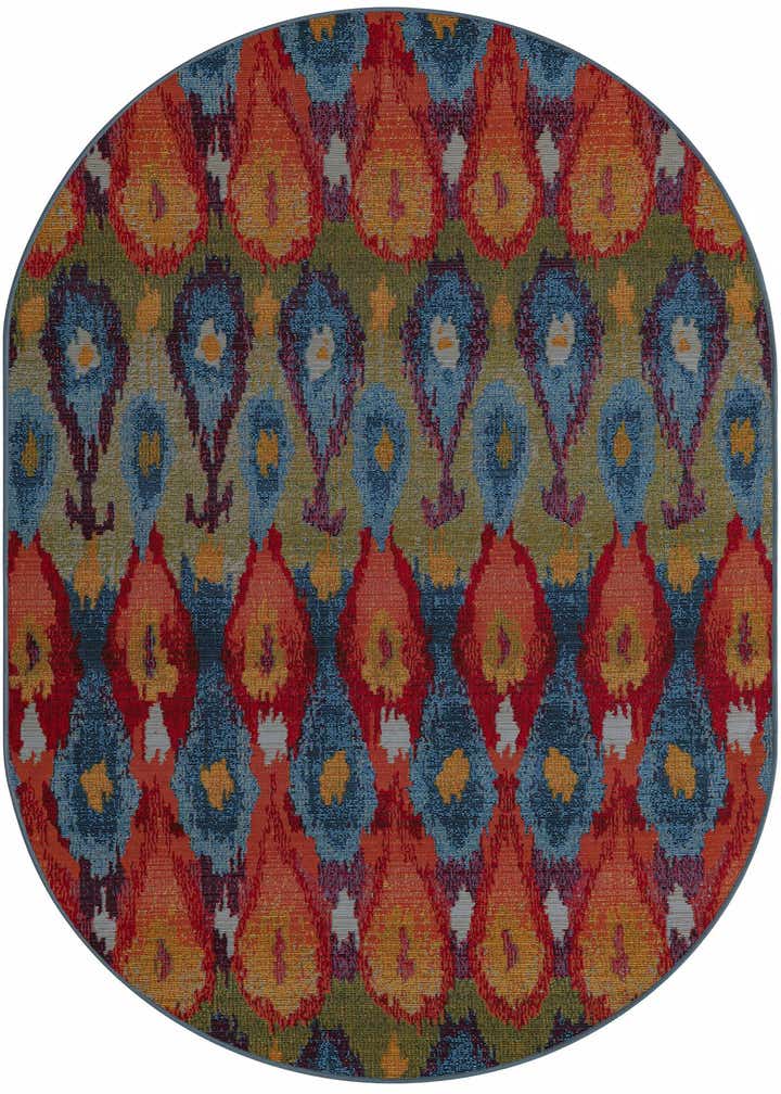 4' x 6' Easy-Clean Modern Indoor / Outdoor Oval Rug