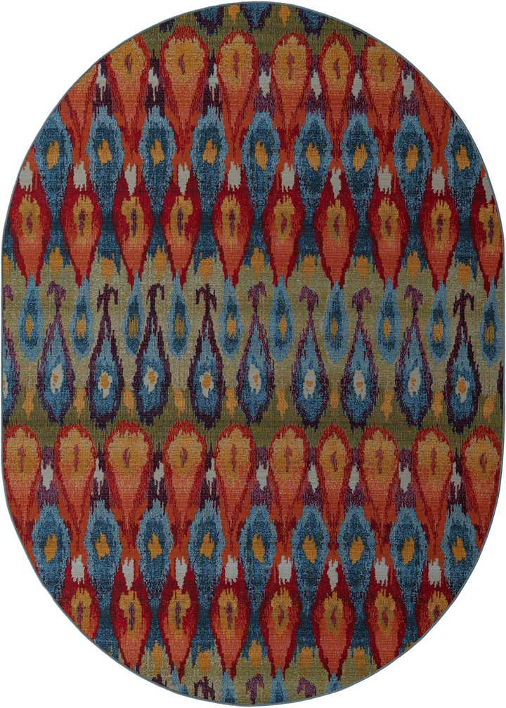 7' 10 x 10' Easy-Clean Modern Indoor / Outdoor Oval Rug