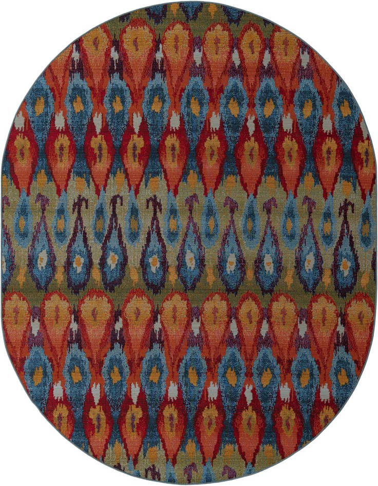 Detail image of 7' 10 x 10' Easy-Clean Modern Indoor / Outdoor Oval Rug