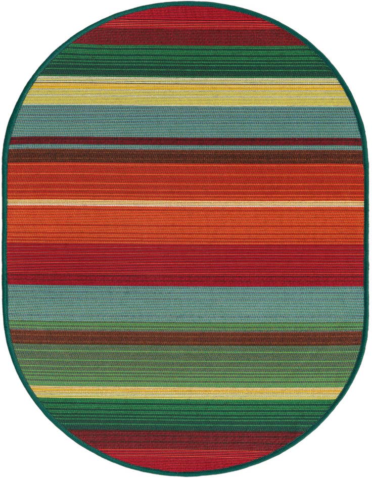 Detail image of 2' 2 x 3' Easy-Clean Modern Indoor / Outdoor Oval Rug