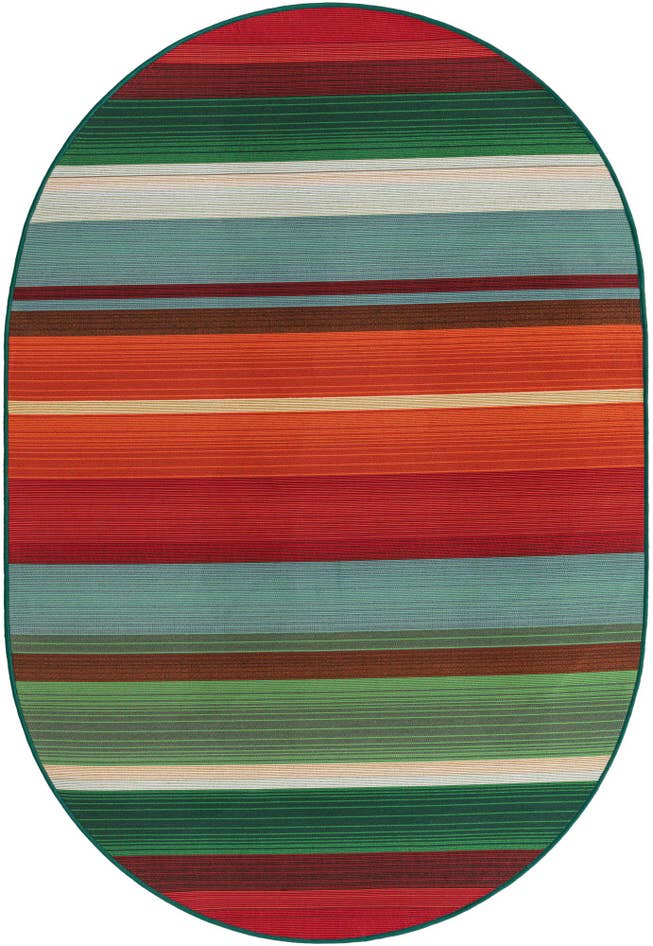 Detail image of 4' x 6' Easy-Clean Modern Indoor / Outdoor Oval Rug