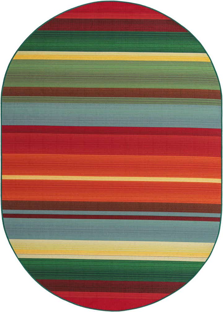 5' 3 x 8' Easy-Clean Modern Indoor / Outdoor Oval Rug