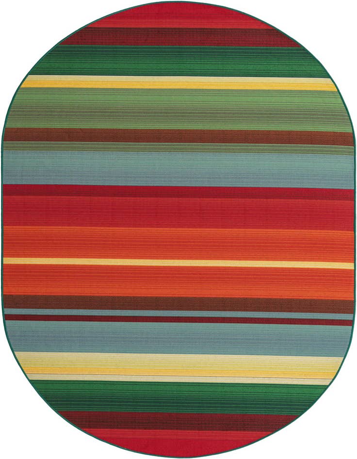 Detail image of 5' 3 x 8' Easy-Clean Modern Indoor / Outdoor Oval Rug