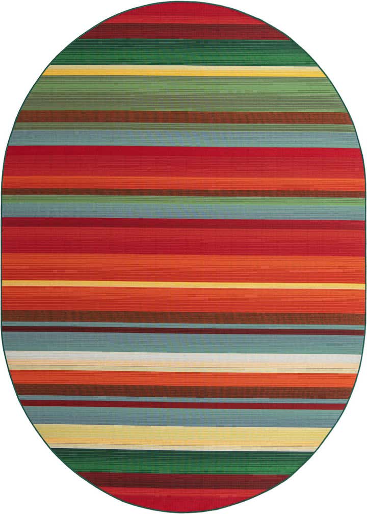 7' 10 x 10' Easy-Clean Modern Indoor / Outdoor Oval Rug