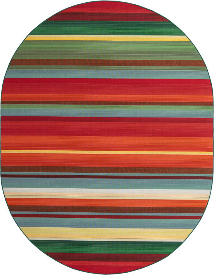 Detail image of 7' 10 x 10' Easy-Clean Modern Indoor / Outdoor Oval Rug