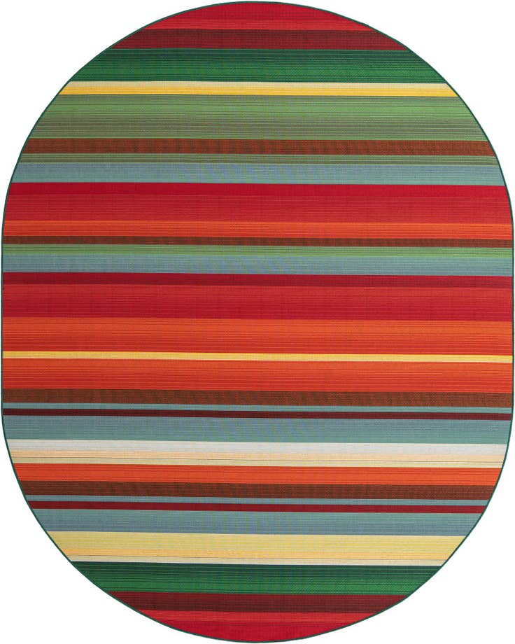 Detail image of 7' 10 x 10' Easy-Clean Modern Indoor / Outdoor Oval Rug