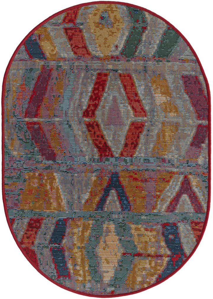 2' 2 x 3' Easy-Clean Modern Indoor / Outdoor Oval Rug