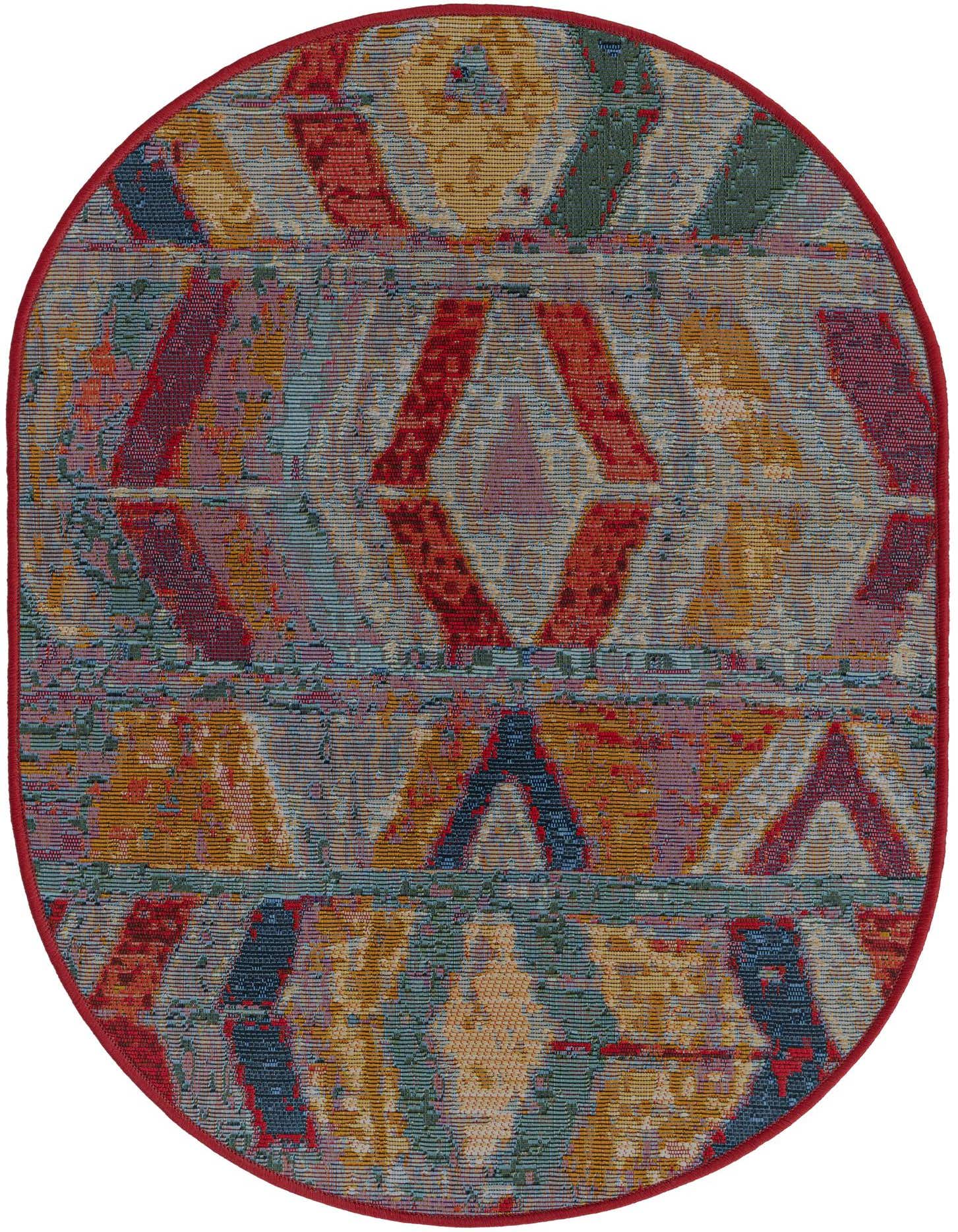 2' 2 x 3' Easy-Clean Modern Indoor / Outdoor Oval Rug