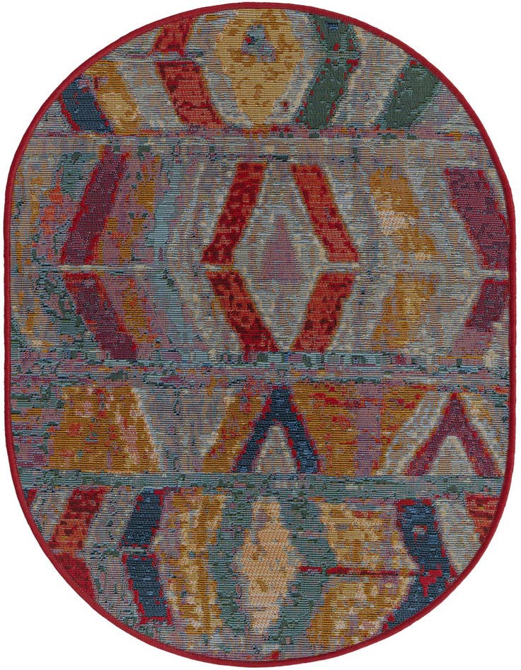 Detail image of 2' 2 x 3' Easy-Clean Modern Indoor / Outdoor Oval Rug