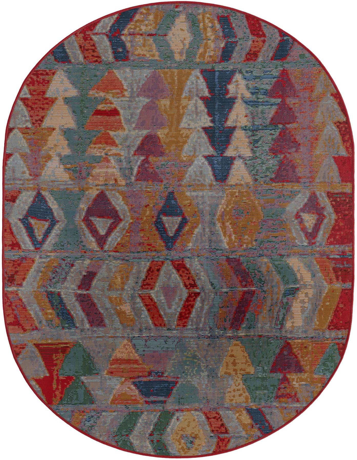4' x 6' Easy-Clean Modern Indoor / Outdoor Oval Rug