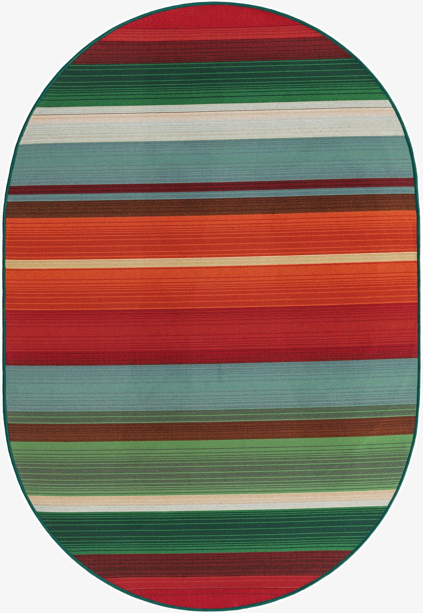 4' x 6'  Washable Modern Indoor / Outdoor Oval Rug