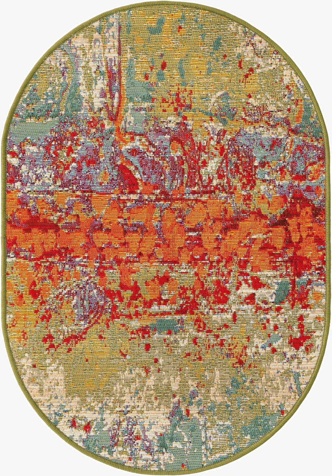 2' 2 x 3'  Washable Modern Indoor / Outdoor Oval Rug