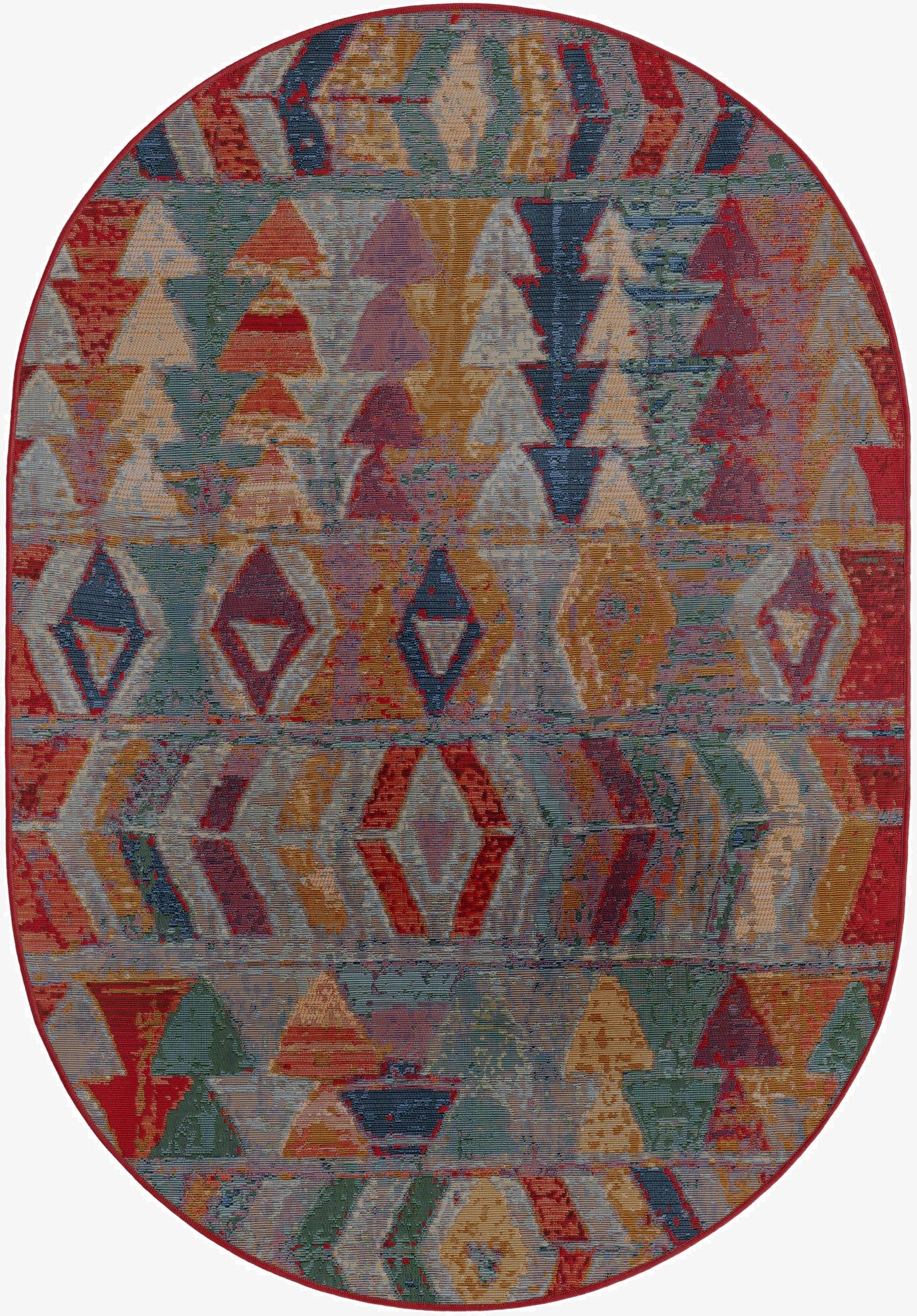 4' x 6'  Washable Modern Indoor / Outdoor Oval Rug