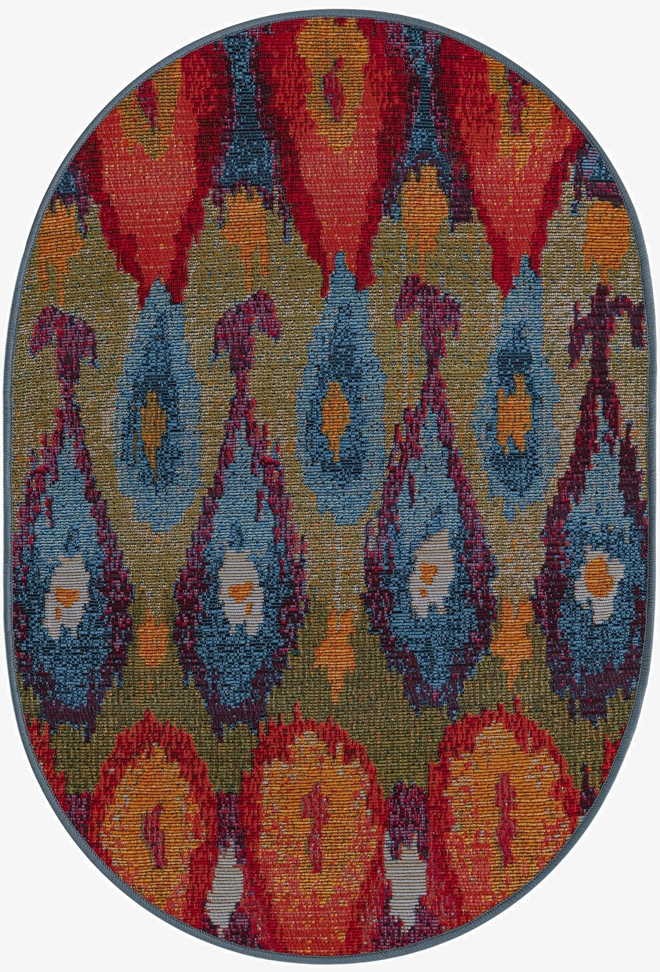 2' 2 x 3'  Washable Modern Indoor / Outdoor Oval Rug