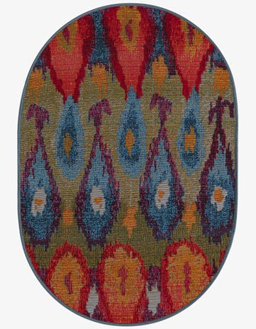 2' 2 x 3' Easy-Clean Modern Indoor / Outdoor Oval Rug