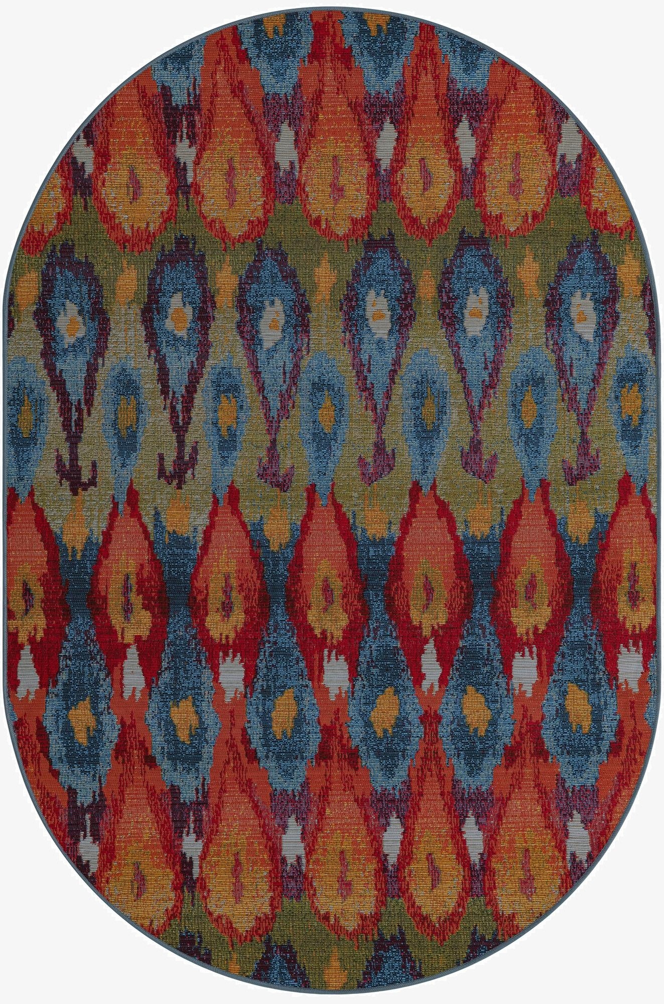 4' x 6'  Washable Modern Indoor / Outdoor Oval Rug