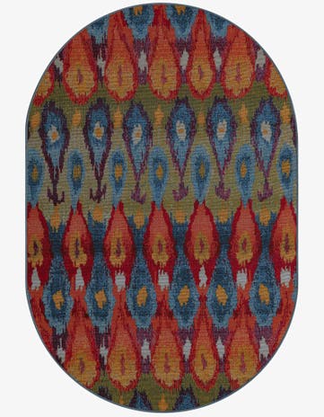 Easy-Clean Modern Indoor / Outdoor Oval Rug