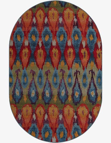 5' 3 x 8' Easy-Clean Modern Indoor / Outdoor Oval Rug