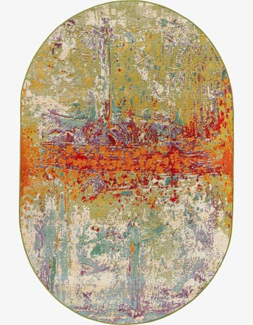 5' x 8' Easy-Clean Modern Indoor / Outdoor Oval Rug