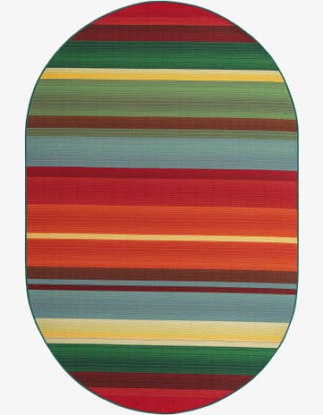 5' 3 x 8' Easy-Clean Modern Indoor / Outdoor Oval Rug