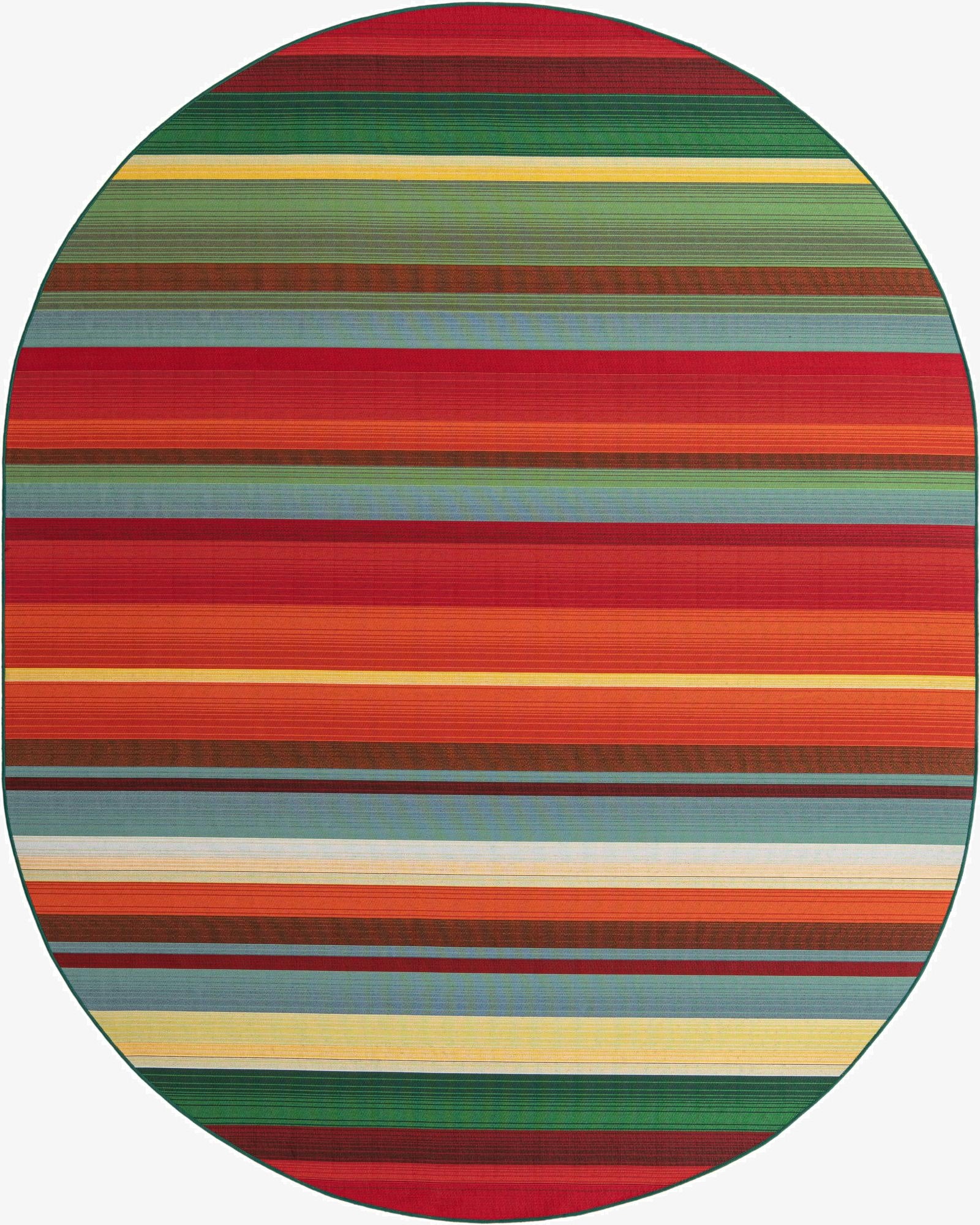 7' 10 x 10'  Washable Modern Indoor / Outdoor Oval Rug