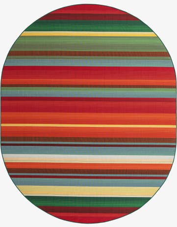 7' 10 x 10' Easy-Clean Modern Indoor / Outdoor Oval Rug