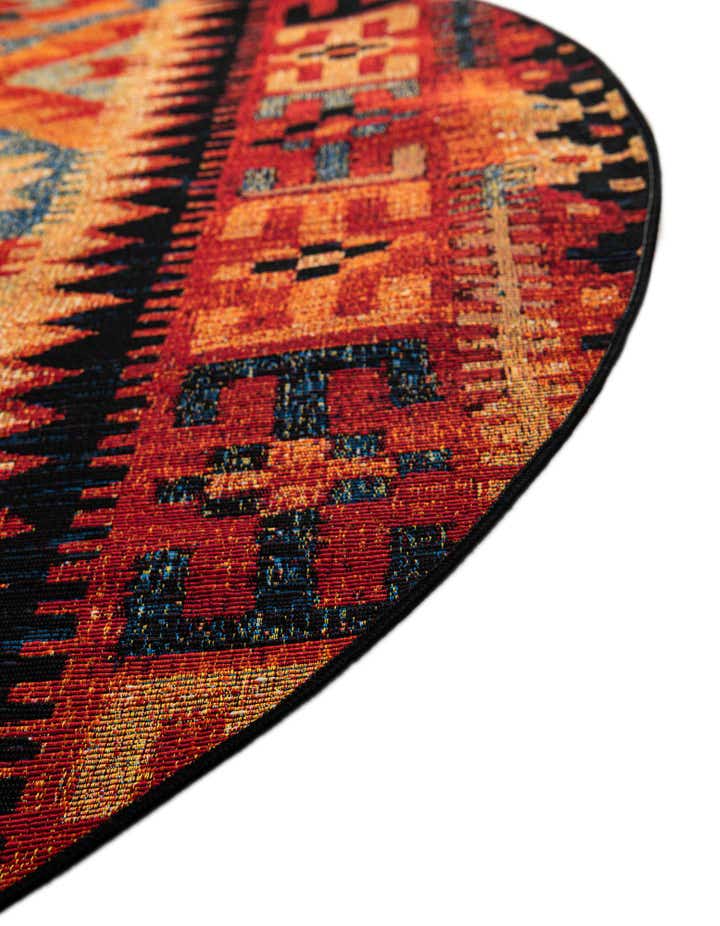 5' 3 x 8' Easy-Clean Tribal Indoor / Outdoor Oval Rug