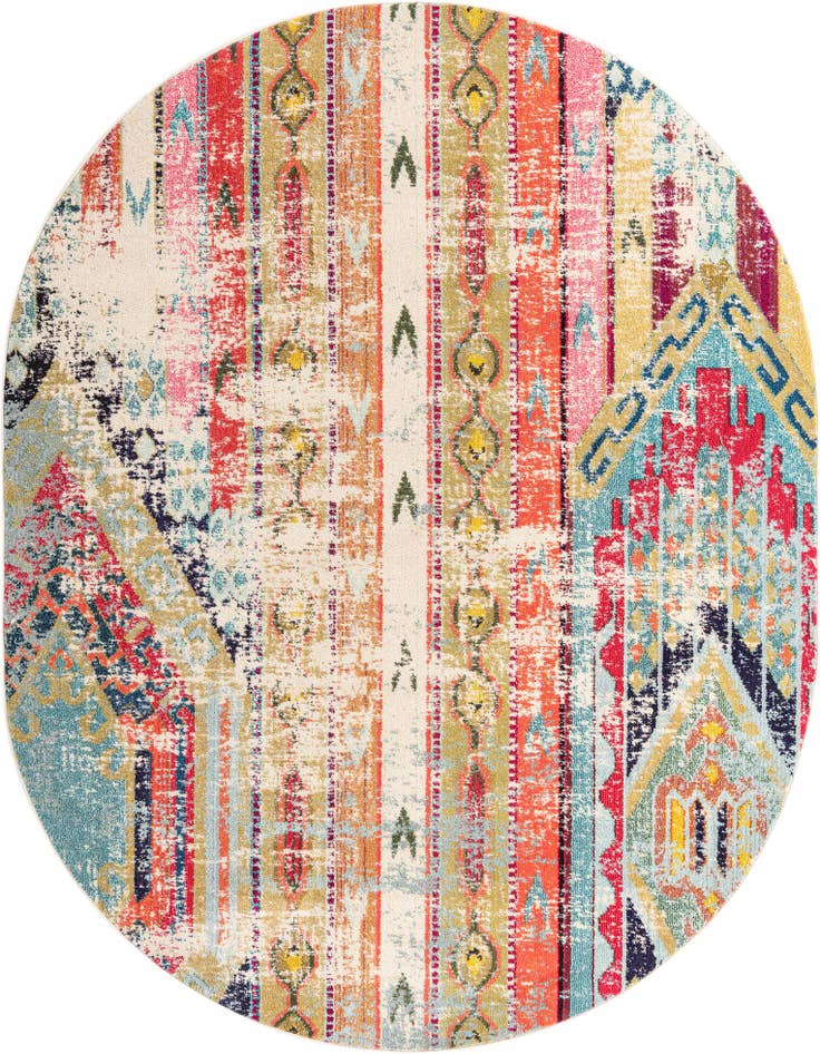 Detail image of 8' x 10' Washable Santa Fe Oval Rug