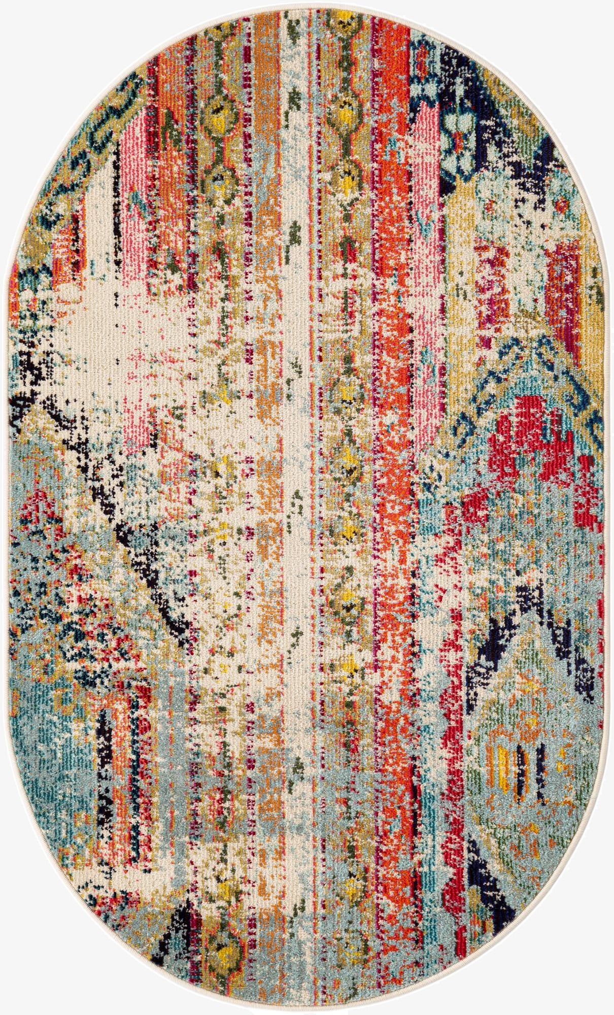 Primary image 3' 3 x 5' 3  Washable Santa Fe Oval Rug