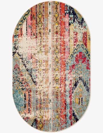 3' 3 x 5' 3 Washable Santa Fe Oval Rug