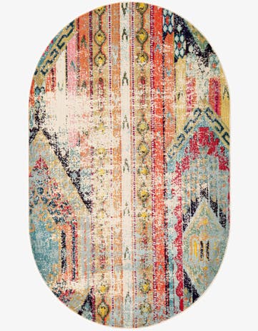 5' x 8' Washable Santa Fe Oval Rug