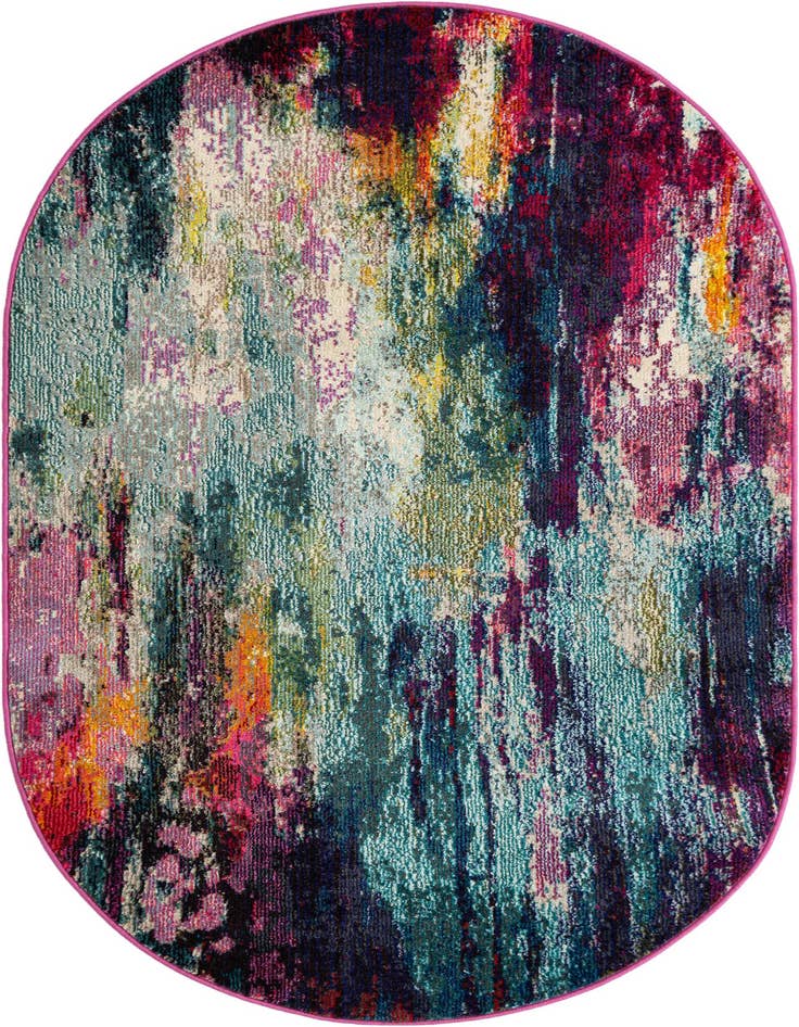 Detail image of 4' 1 x 6' 1 Washable Spectrum Oval Rug