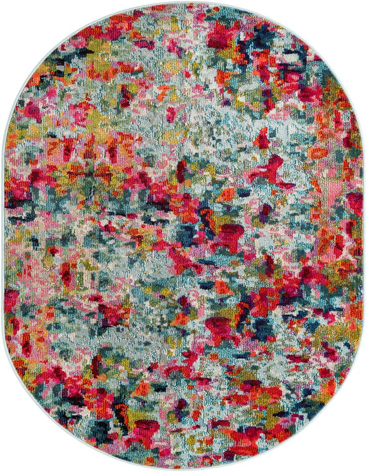 Detail image of 4' 1 x 6' 1 Washable Spectrum Oval Rug
