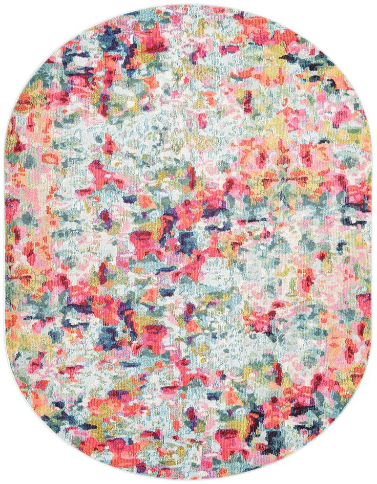 Detail image of 5' 3 x 8' Washable Spectrum Oval Rug