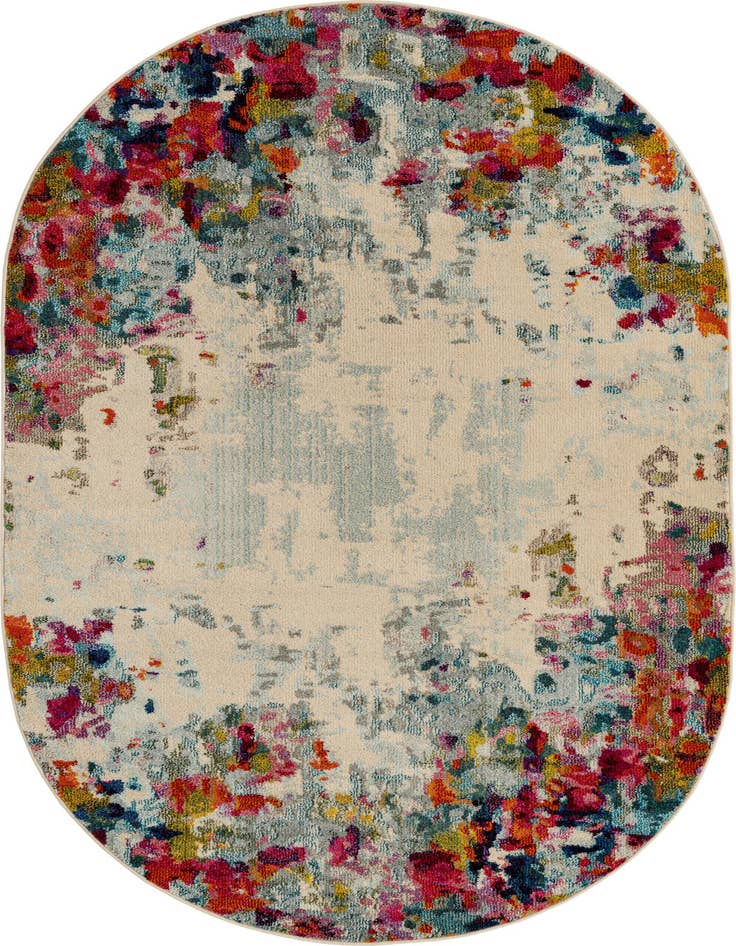 Detail image of 5' x 8' Washable Theia Oval Rug