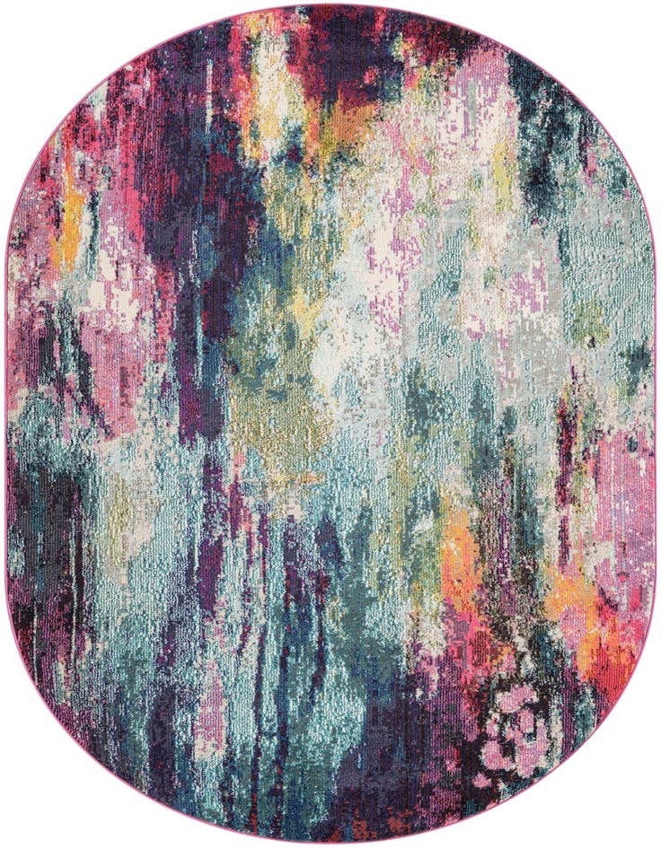 Detail image of 5' 3 x 8' Washable Theia Oval Rug