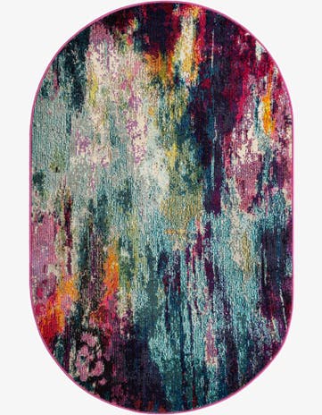 4' 1 x 6' 1 Washable Theia Oval Rug