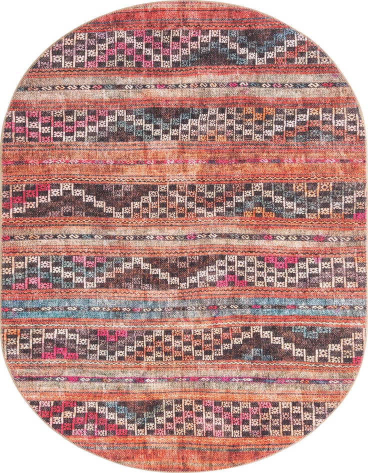 Detail image of 5' x 8' Washable Timeless Oval Rug