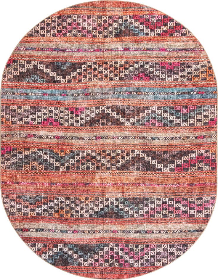 Detail image of 7' 6 x 10' 6 Washable Timeless Oval Rug