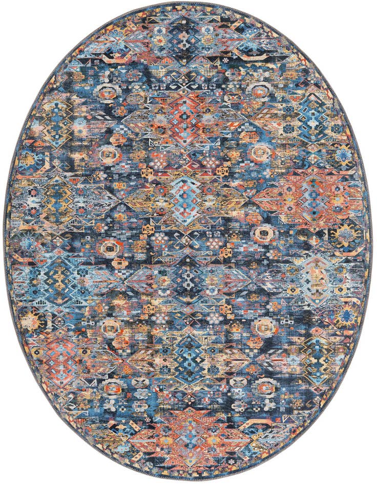 Detail image of 5' x 8' Washable Timeless Oval Rug